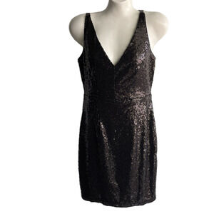 Lulu's Black Sequin Bodycon Mini Dress size Small